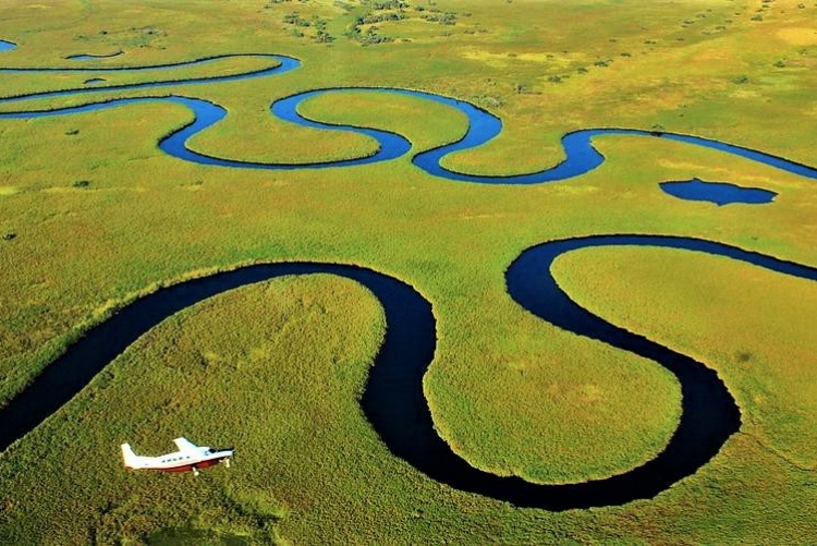 Vol au dessus du delta de l'Okavango